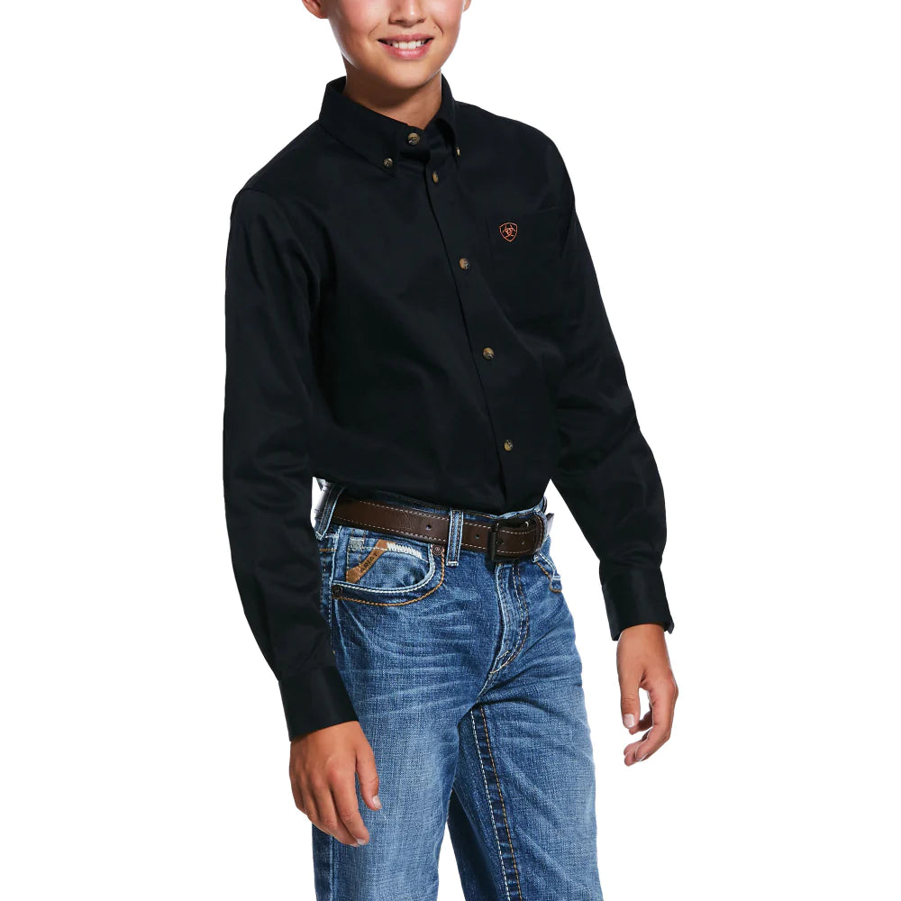 0161 Ariat Boys Solid Twill Classic Fit Shirt