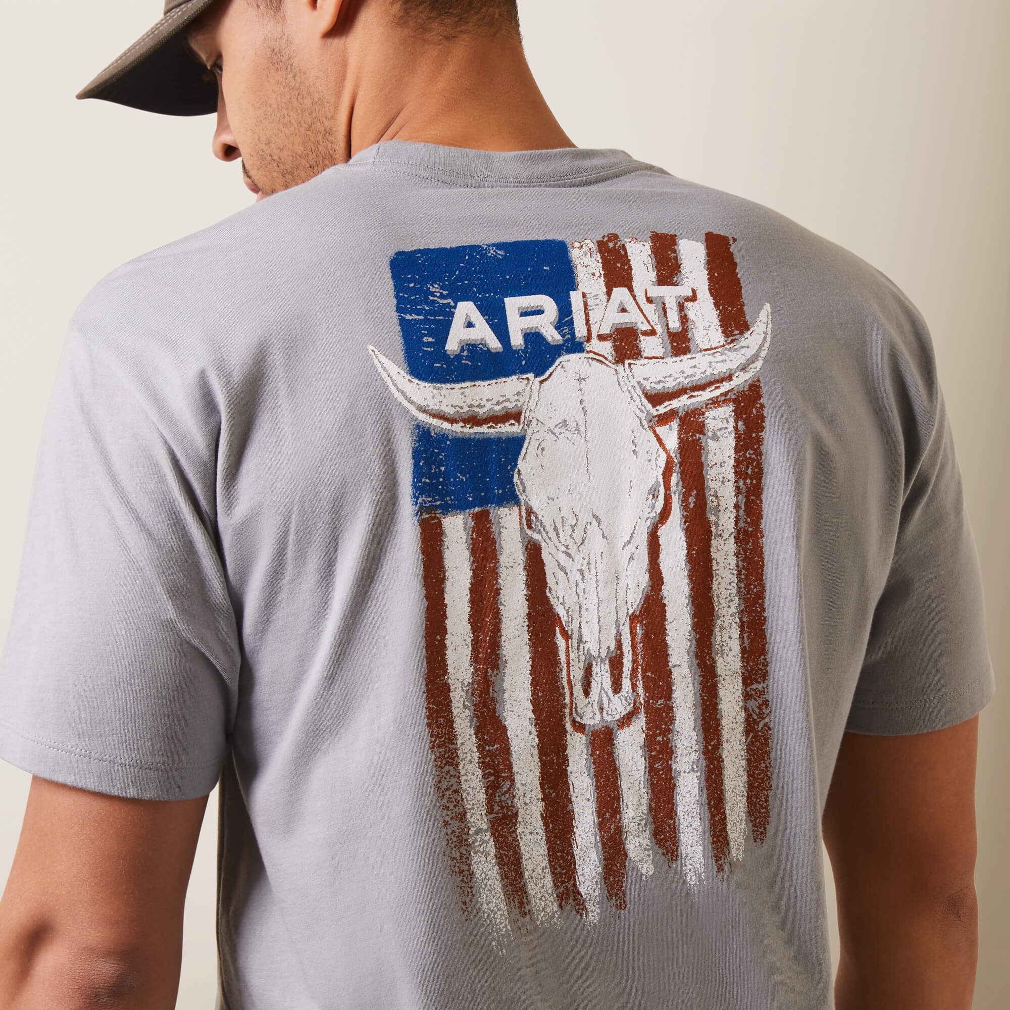 4771 Ariat Men's Steer Skull Flag T-Shirt