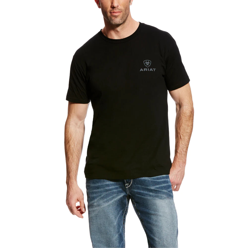 1555 Ariat Men's Black Corporate Short Sleeve Shirt