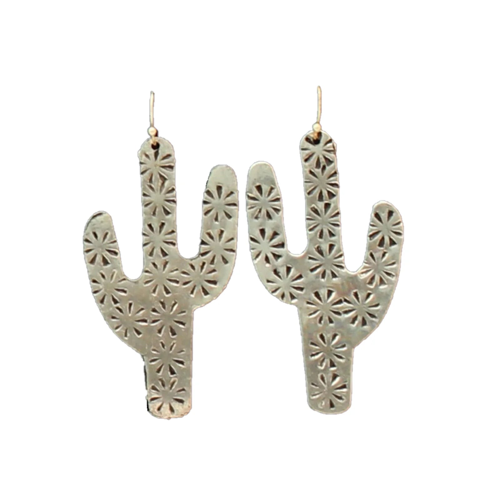 4036 Silver Strike Floral Cactus Earring