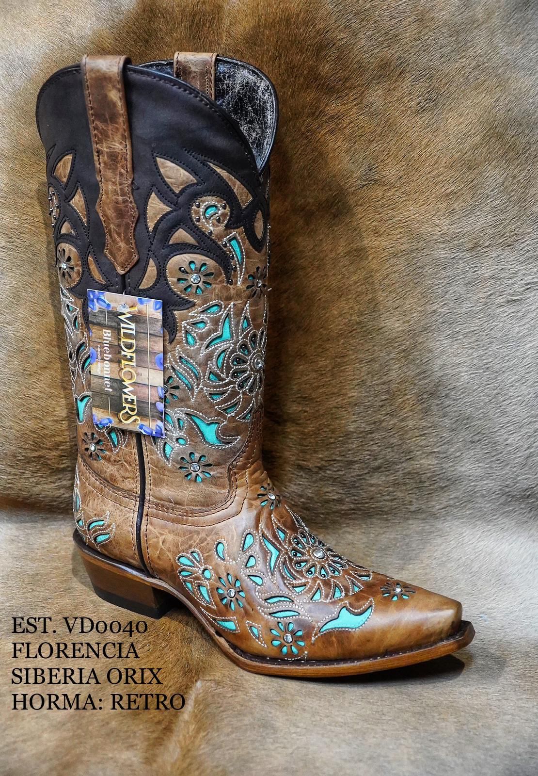 VD0040 Wild Flower Women's Inlay Studed Fashion Boot