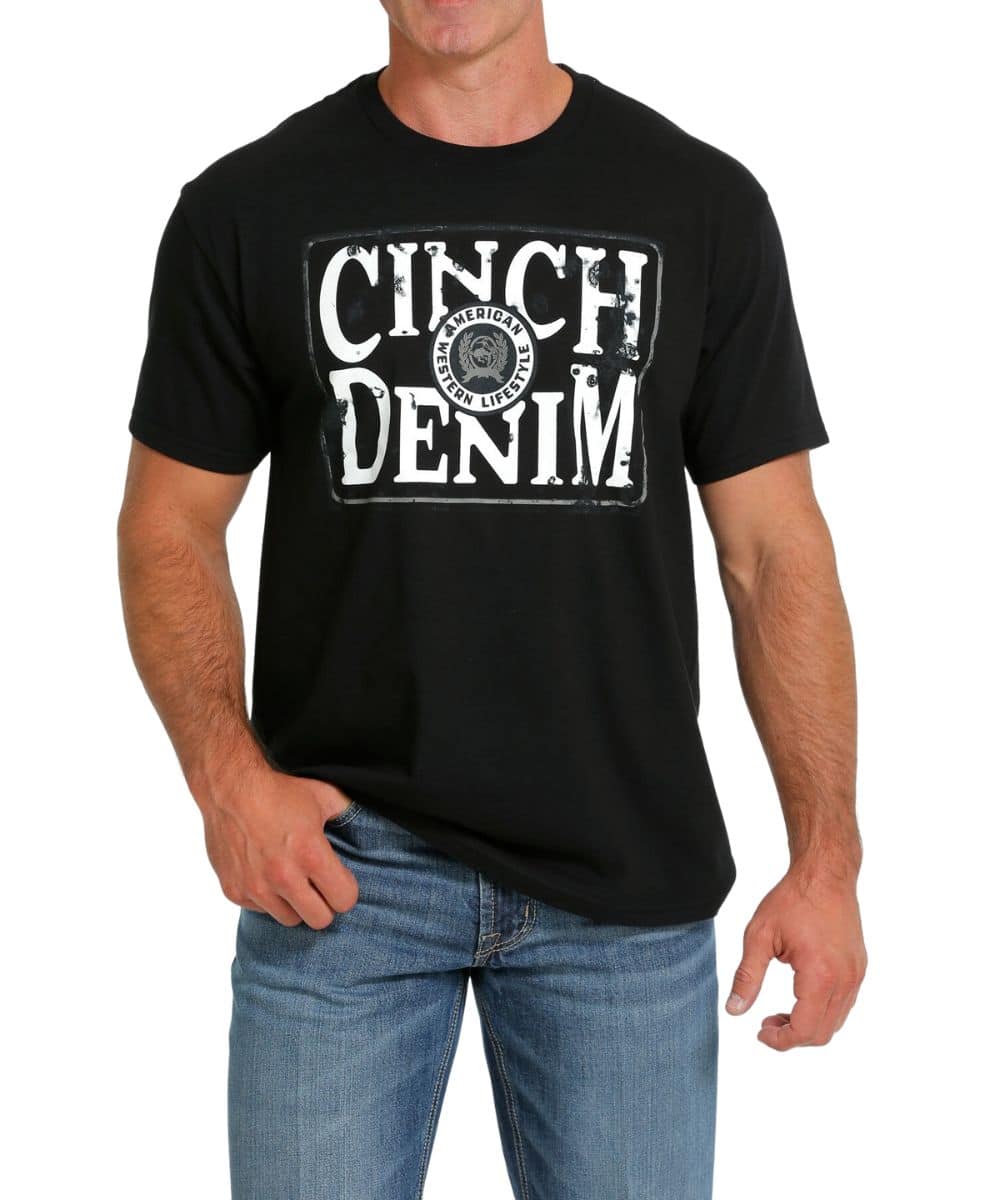 0589 Cinch Men's Denim Logo Shirt