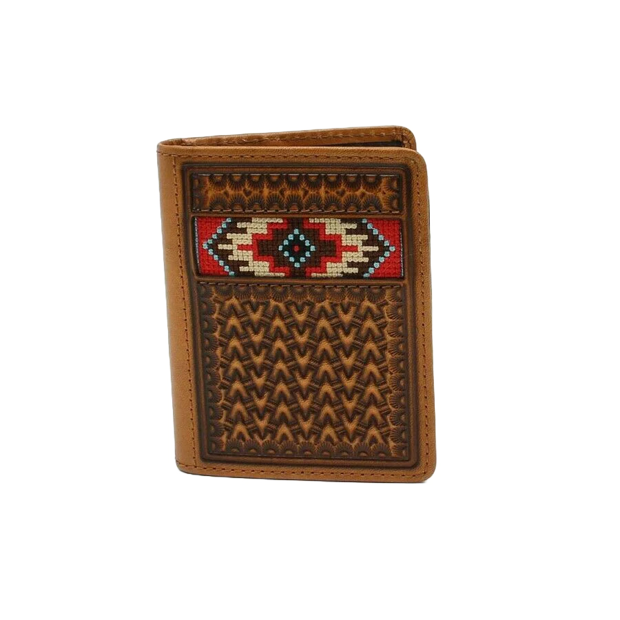 3608 Ariat Men's Embossed Aztec Bi-fold Wallet