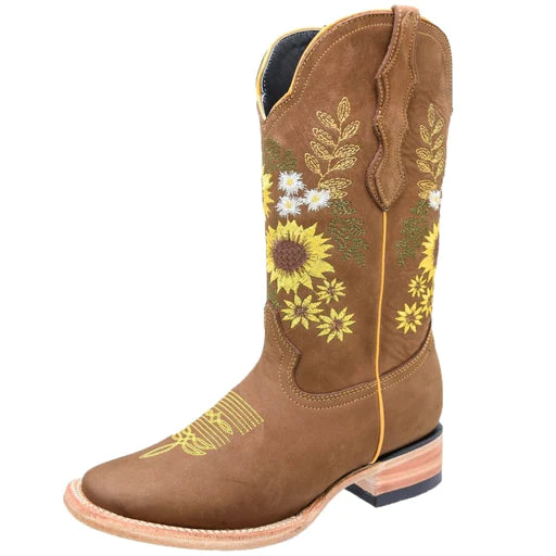 492-37 White Diamond Women's Sunflower Boots