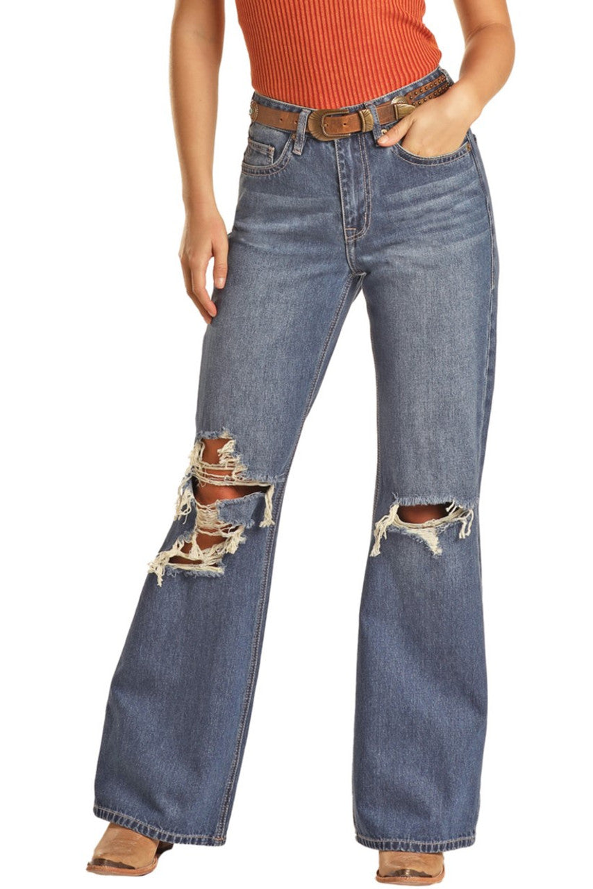2246 Rock & Roll Women's High Rise Flare Jeans